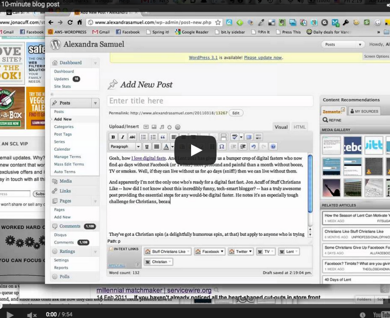 still from video on how to blog in 10 minutes