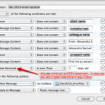 Reduce the volume of your incoming e-mail with an e-mail "vacation"