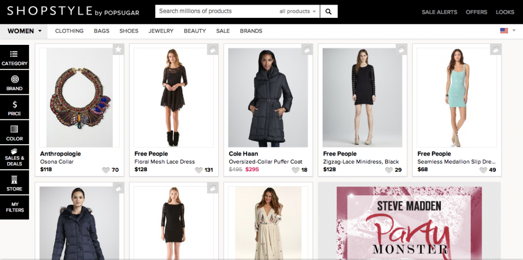 item display on my brands page