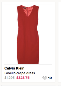 red calvin klein dress