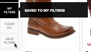 saved to my filters button