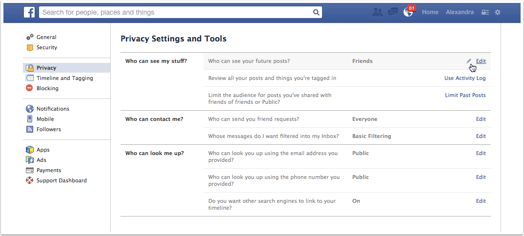 how to change mutual friends settings on facebook