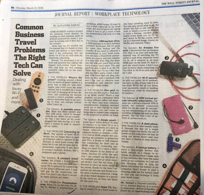 WSJ Tech Gear story