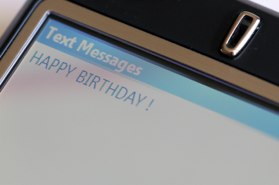 Birthday greeting on cell phone
