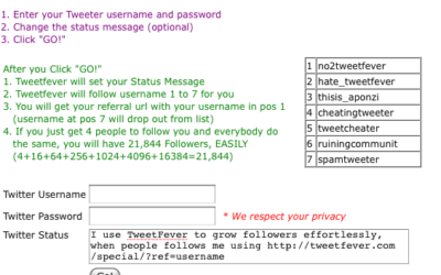 Vendetta of the week: Twitter ponzi schemes for building followers