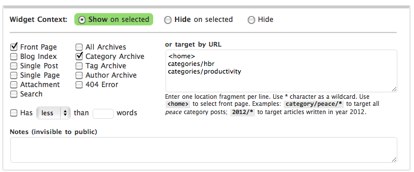 Choosing a widget control plugin for WordPress