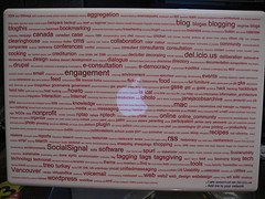 MacBook with tag cloud