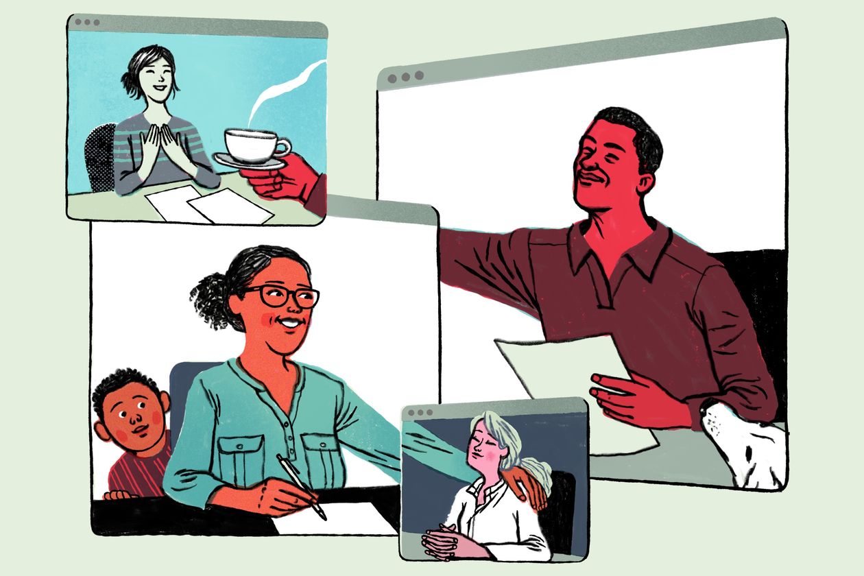 WSJ illustration of zoom calls