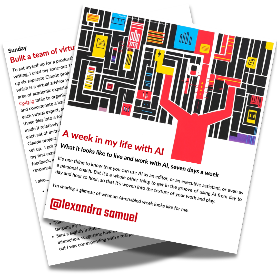 Newsletter sample titled "A week in my life with AI"
