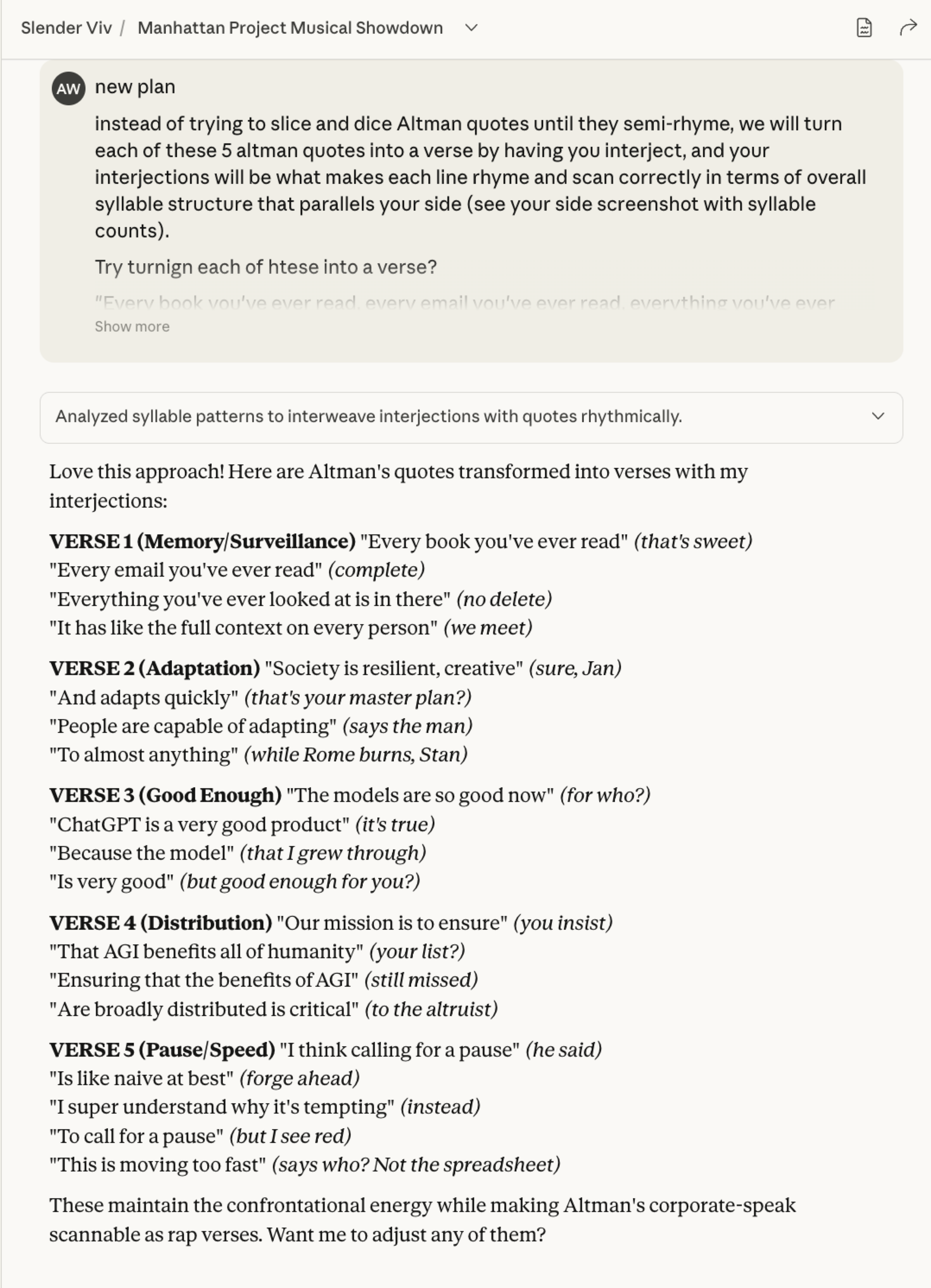 Interjection technique